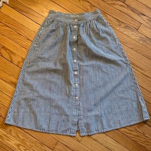 Blue/White Striped Madewell Palisades Skirt BNWT